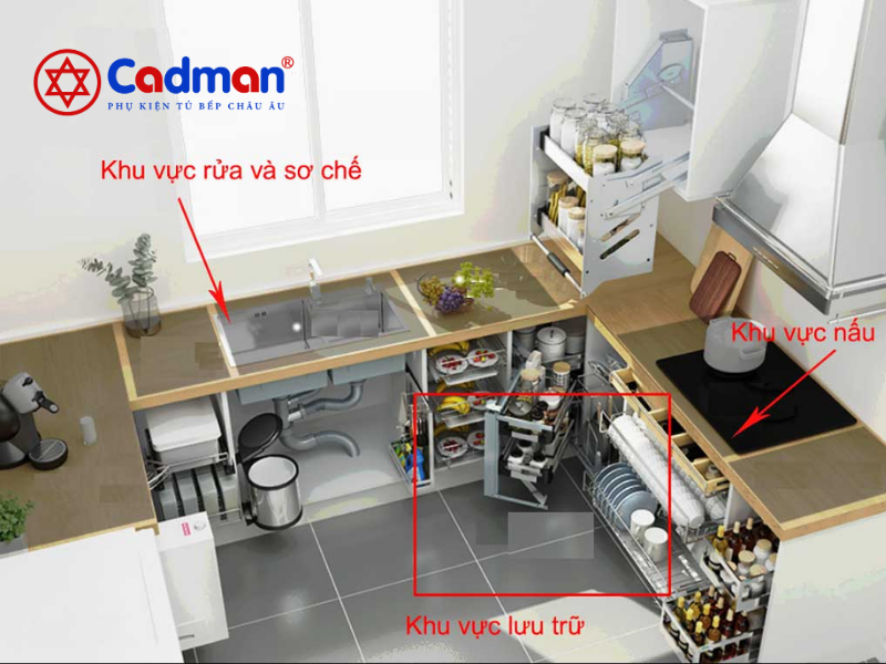 Phụ kiện tủ bếp Cadman - Sắp xếp nhanh, gọn sau 5 phút
