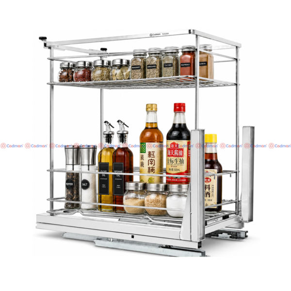 GIÁ GIA VỊ NAN DẸT INOX 304 RAY GIẢM CHẤN