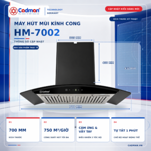 Máy hút mùi kính cong HM-7002