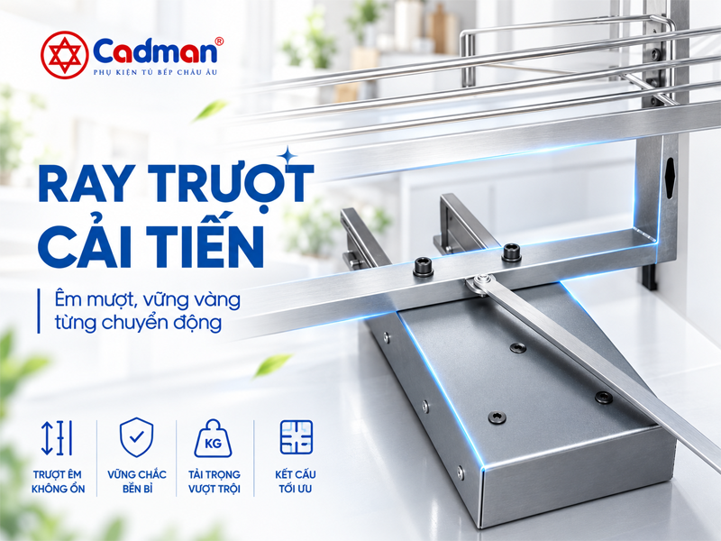 hệ ray trượt tủ đồ khô cải tiến
